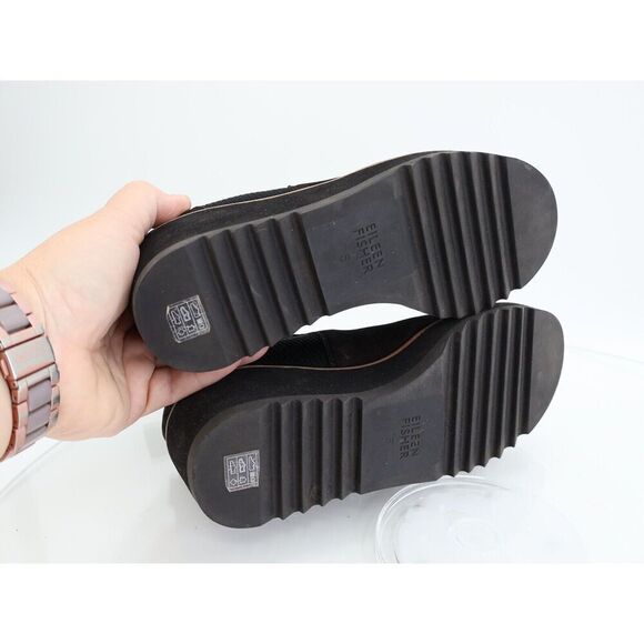 Eileen Fisher Womens Lilou Boots Booties Chelsea Wedge Heel Black Leather 5 - Picture 6 of 13